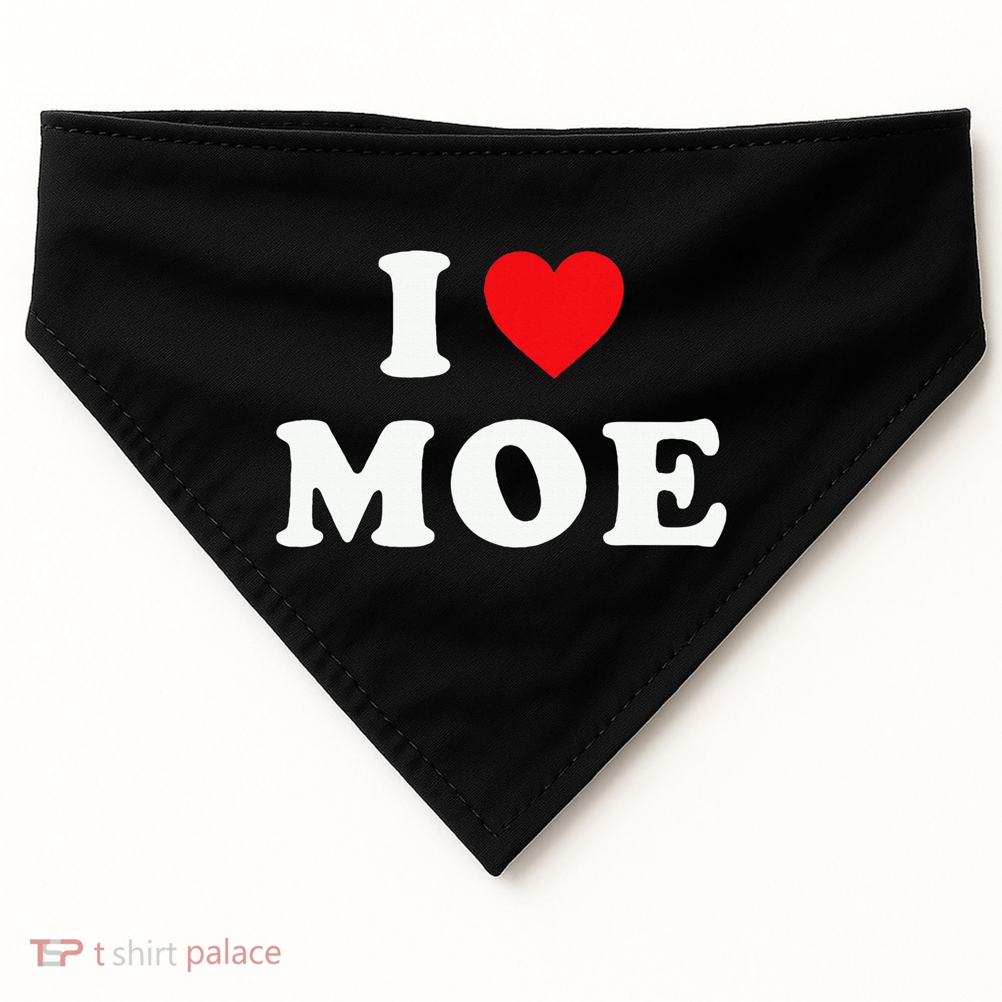 Moe Name Gift I Love Moe Heart Moe USA-Made Doggie Bandana