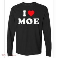 Moe Name Gift I Love Moe Heart Moe Comfort Colors Heavyweight Long Sleeve T-Shirt thumb 0