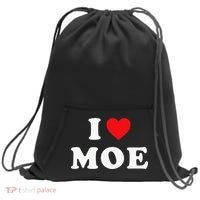 Moe Name Gift I Love Moe Heart Moe Sweatshirt Cinch Pack Bag thumb 0