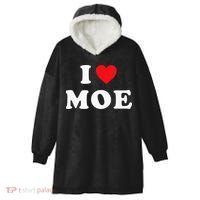 Moe Name Gift I Love Moe Heart Moe Hooded Wearable Blanket thumb 0