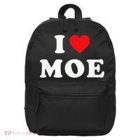 Moe Name Gift I Love Moe Heart Moe 16 in Basic Backpack thumb 0