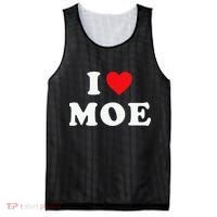 Moe Name Gift I Love Moe Heart Moe Mesh Reversible Basketball Jersey Tank thumb 0