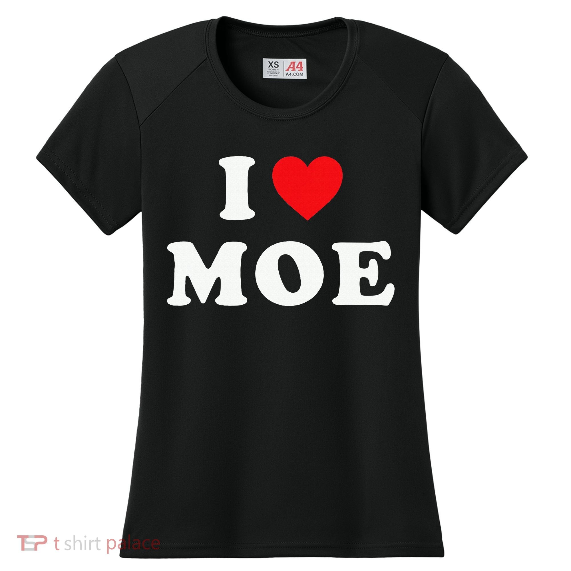 Moe Name Gift I Love Moe Heart Moe Women's Cooling Performance Crew T-Shirt