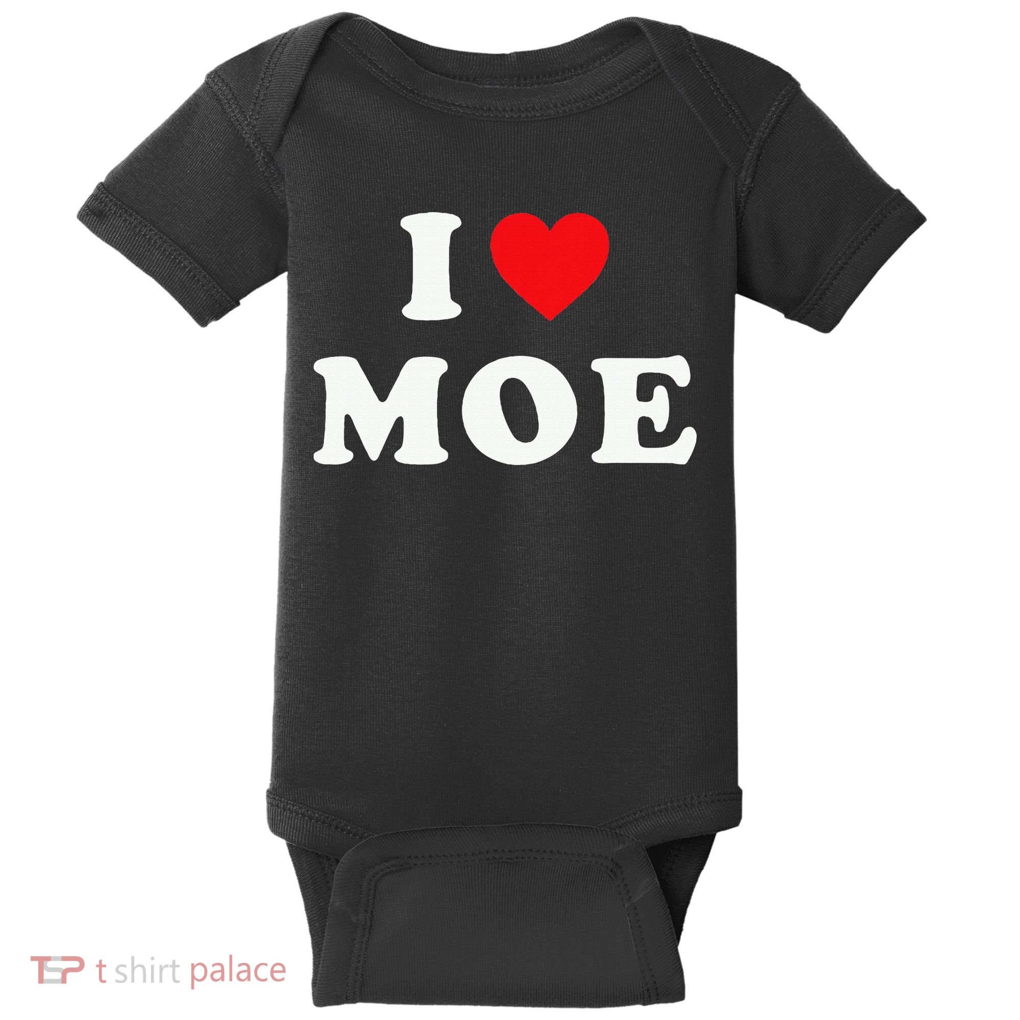 Moe Name Gift I Love Moe Heart Moe Baby Bodysuit