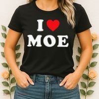 Moe Name Gift I Love Moe Heart Moe Women's T-Shirt thumb 2