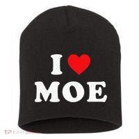 Moe Name Gift I Love Moe Heart Moe Short Acrylic Beanie thumb 0