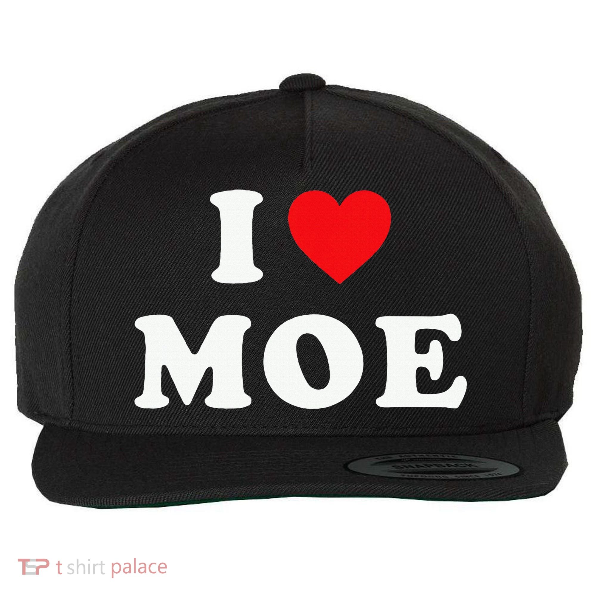 Moe Name Gift I Love Moe Heart Moe Wool Snapback Cap