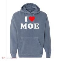 Moe Name Gift I Love Moe Heart Moe Comfort Colors Garment-Dyed Hooded Sweatshirt thumb 0