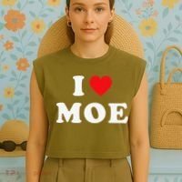 Moe Name Gift I Love Moe Heart Moe Garment-Dyed Women's Muscle Tee thumb 4