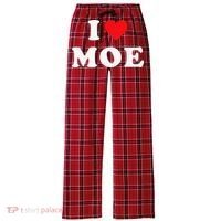 Moe Name Gift I Love Moe Heart Moe Women's Flannel Plaid Pajama Pants thumb 0