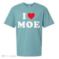 Moe Name Gift I Love Moe Heart Moe Sueded Cloud Jersey T-Shirt thumb 0