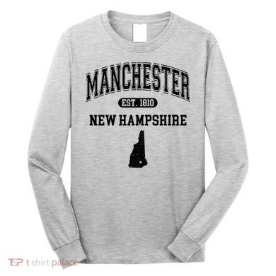Manchester New Hampshire Est 1810 Varsity Long Sleeve Shirt
