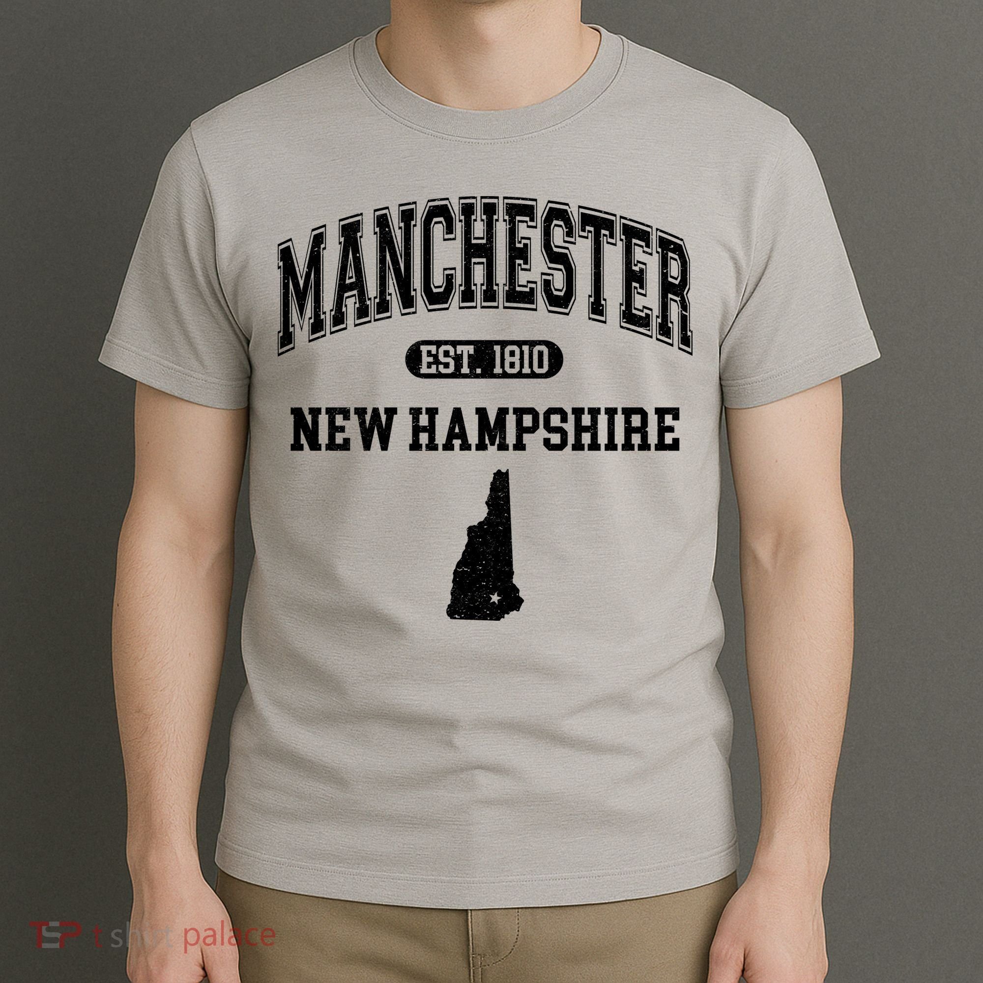 Manchester New Hampshire Est 1810 Varsity T-Shirt