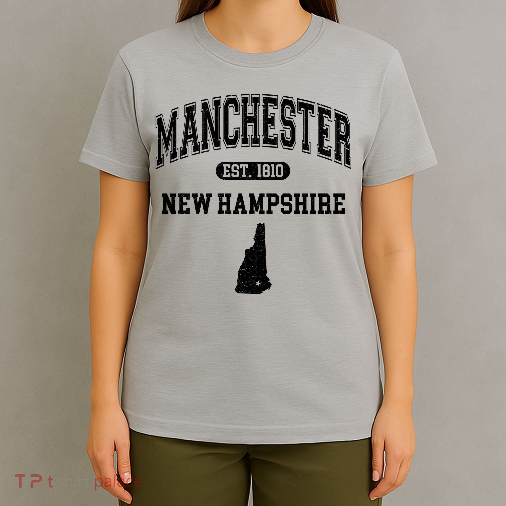Manchester New Hampshire Est 1810 Varsity T-Shirt