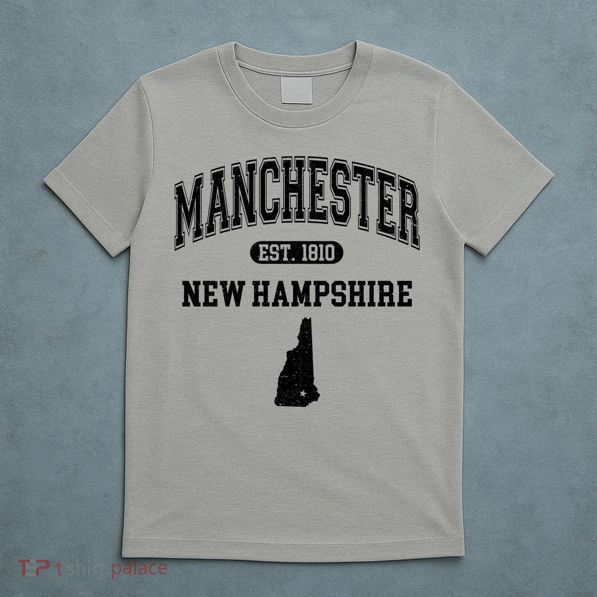 Manchester New Hampshire Est 1810 Varsity T-Shirt