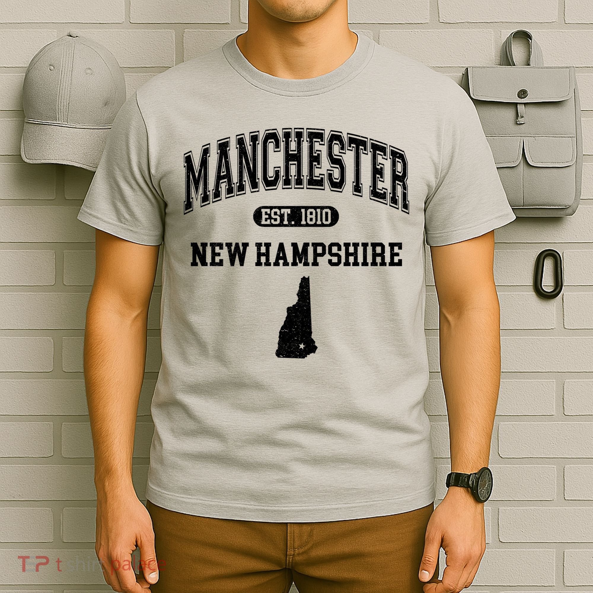 Manchester New Hampshire Est 1810 Varsity T-Shirt
