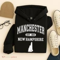 Manchester New Hampshire Est 1810 Varsity Hoodie thumb 4