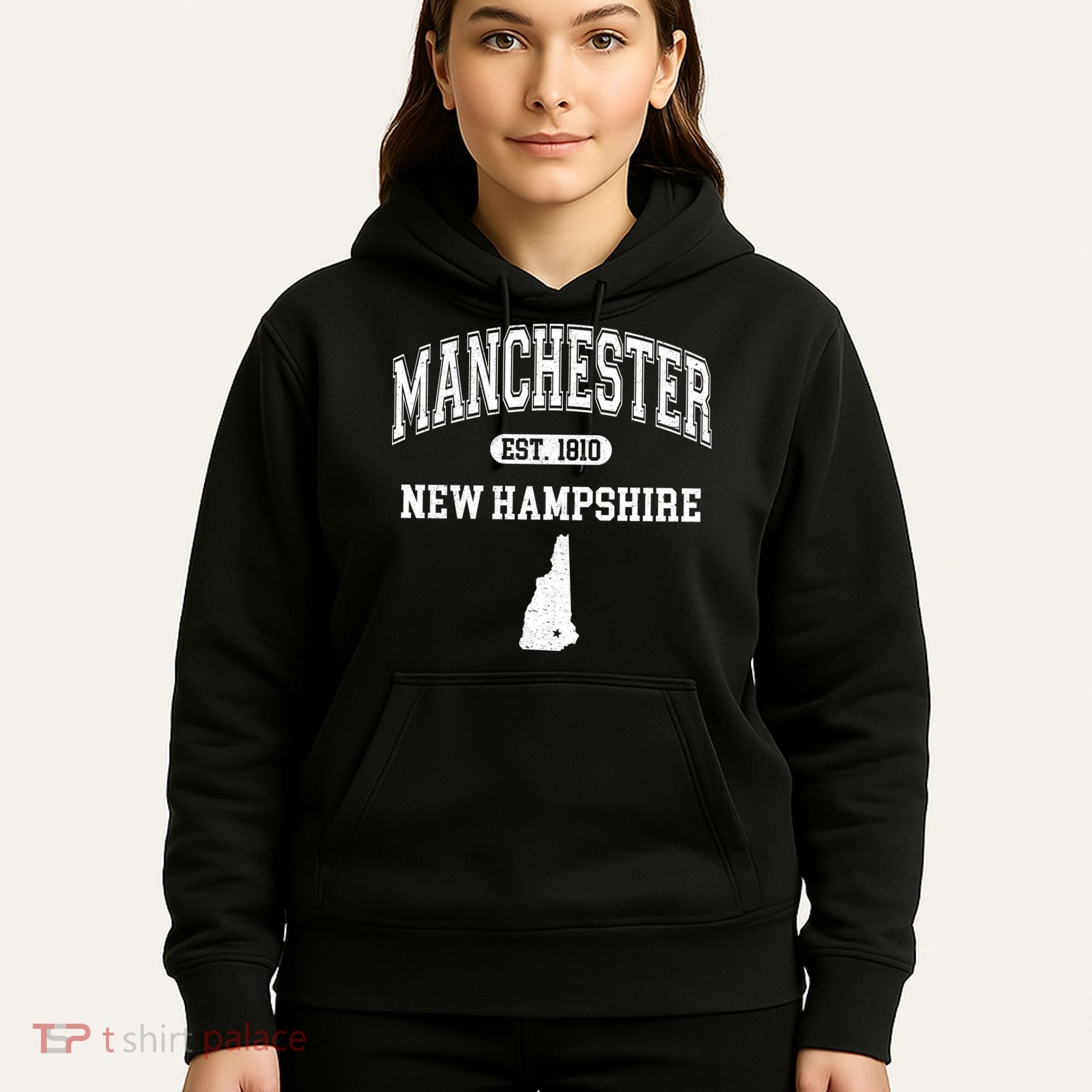 Manchester New Hampshire Est 1810 Varsity Hoodie
