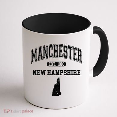 Manchester New Hampshire Est 1810 Varsity Coffee Mug back