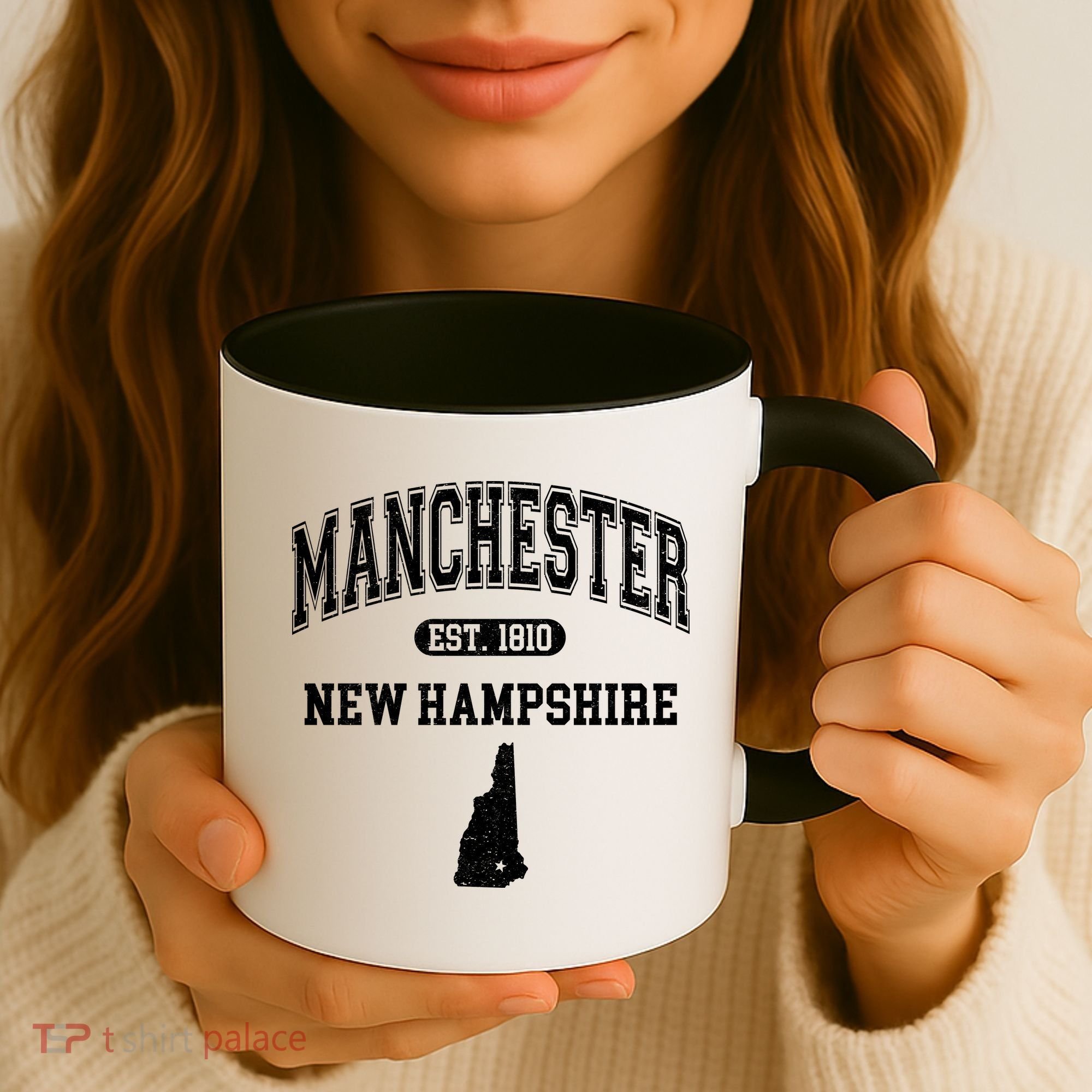 Manchester New Hampshire Est 1810 Varsity Coffee Mug