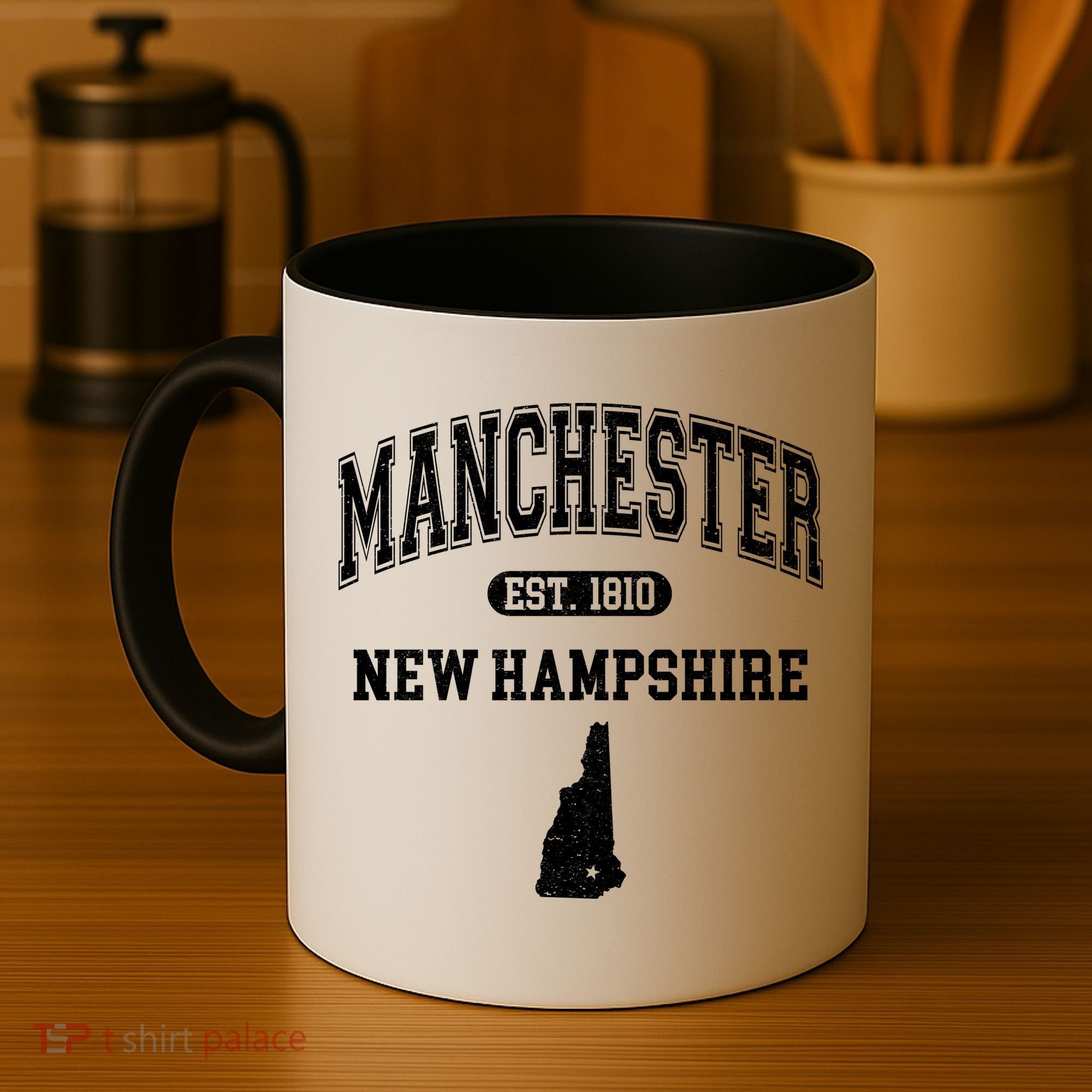 Manchester New Hampshire Est 1810 Varsity Coffee Mug