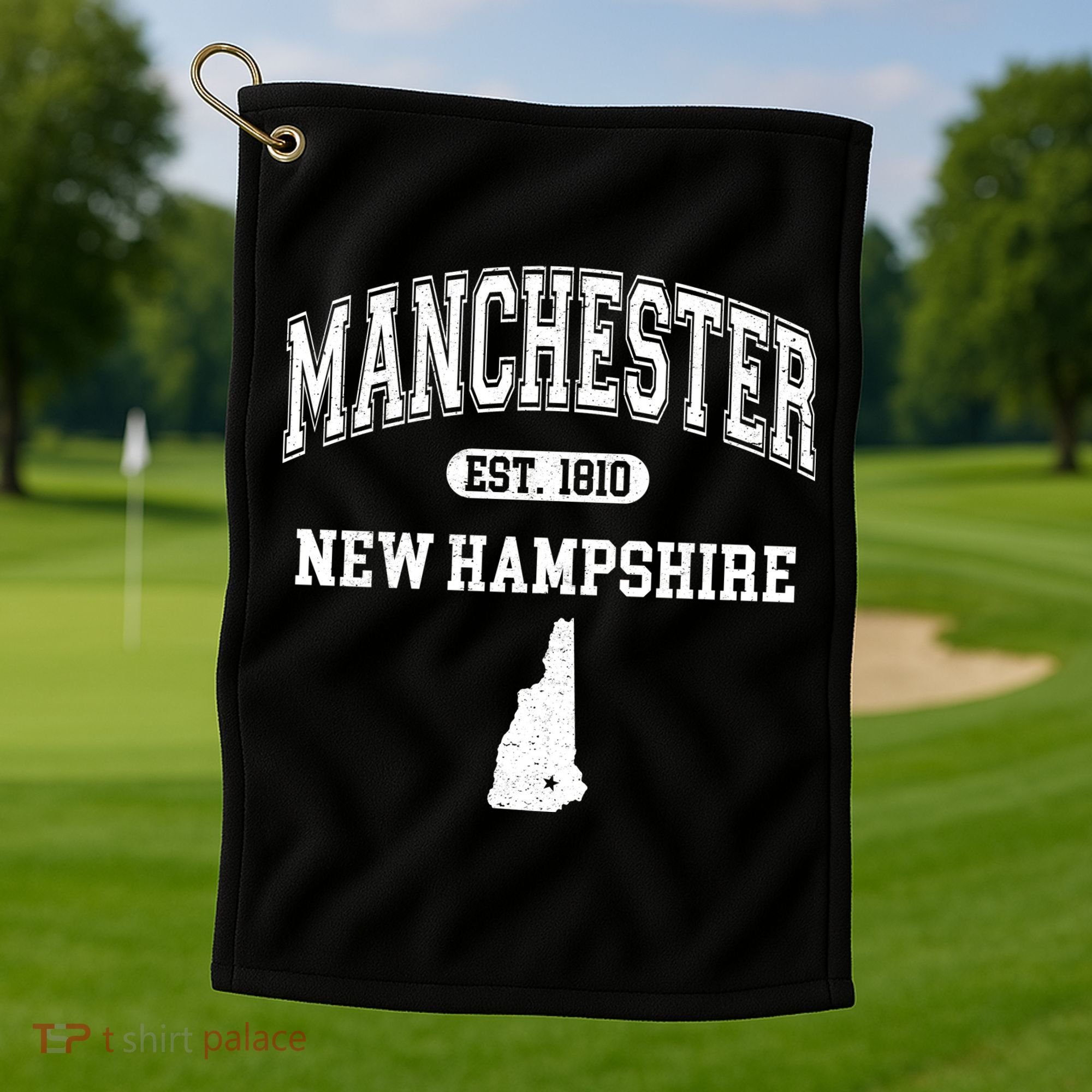 Manchester New Hampshire Est 1810 Varsity Golf Towel