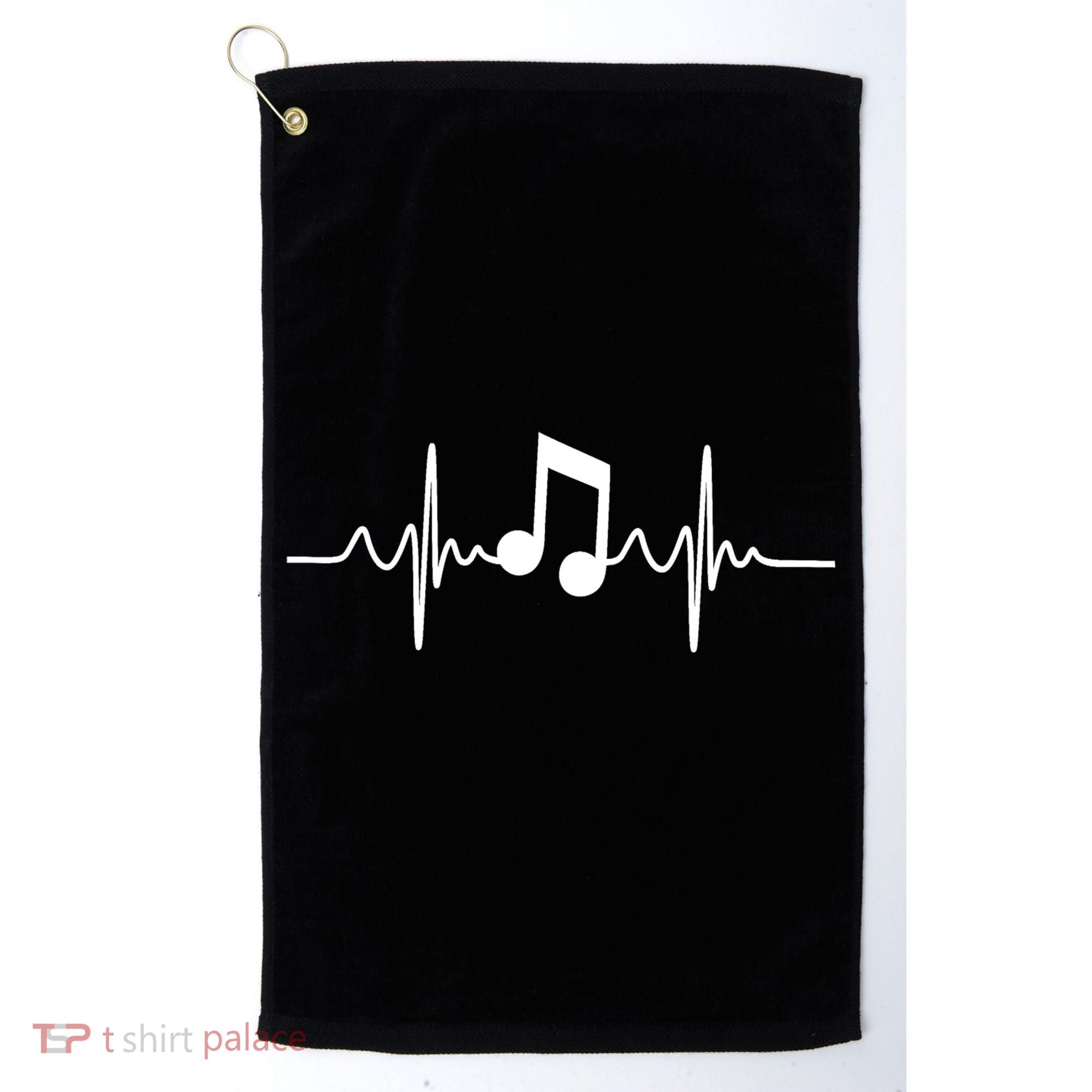 Music Note Heartbeat Pulse Golf Towel