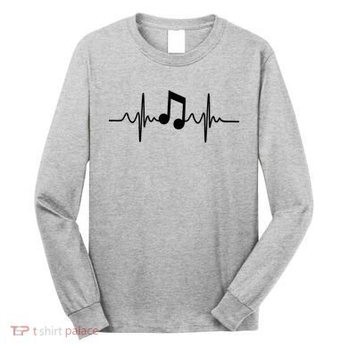 Music Note Heartbeat Pulse Long Sleeve Shirt