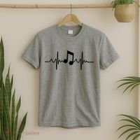 Music Note Heartbeat Pulse T-Shirt thumb 2