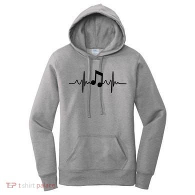 Music Note Heartbeat Pulse Women's Hoodie
