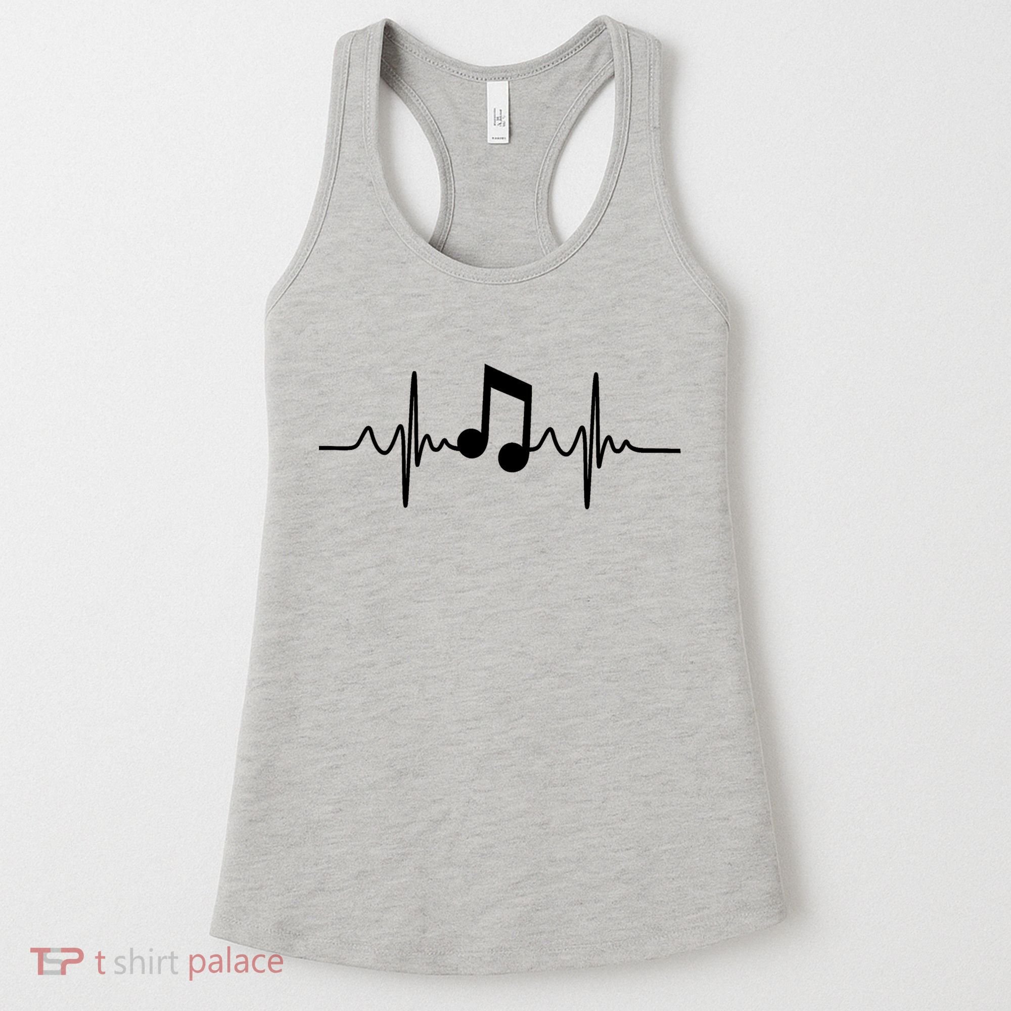 Music Note Heartbeat Pulse Women's Tank Top