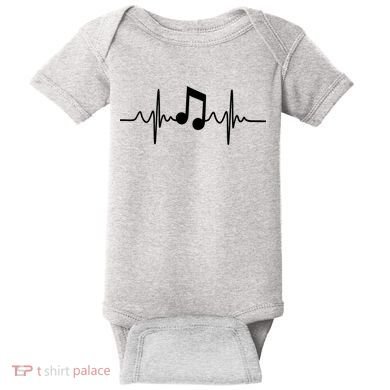 Music Note Heartbeat Pulse Baby Bodysuit