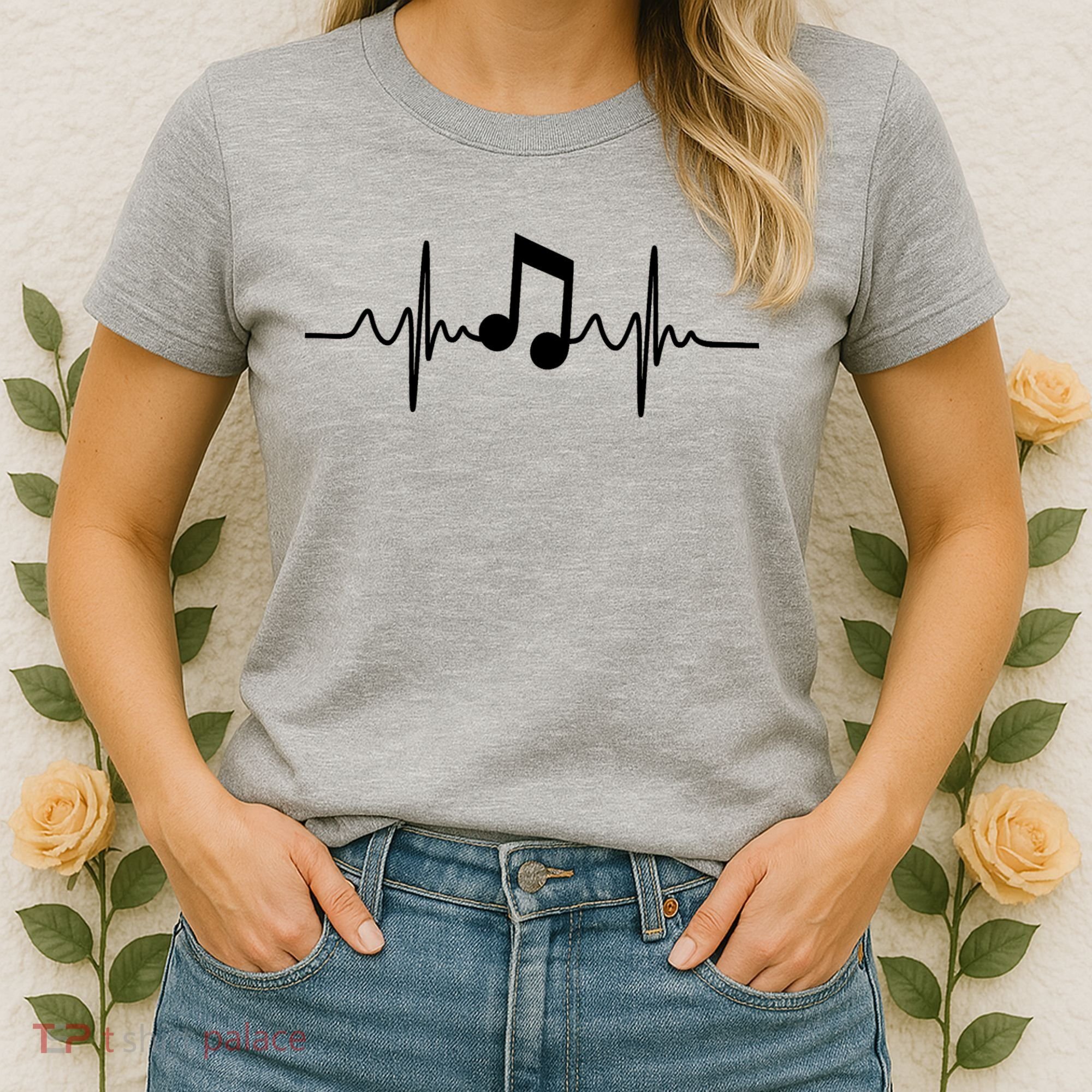 Music Note Heartbeat Pulse Women's T-Shirt