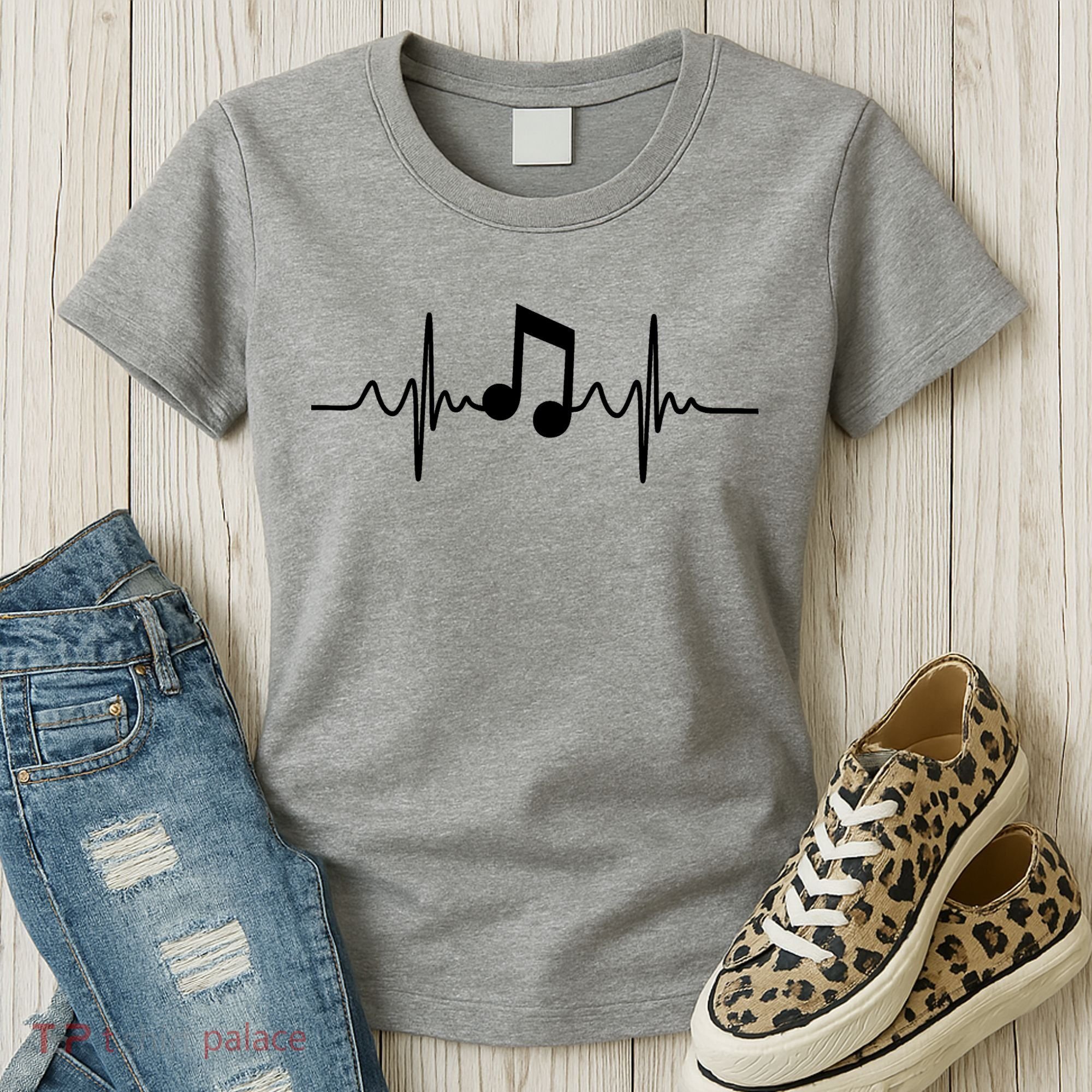 Music Note Heartbeat Pulse Women's T-Shirt