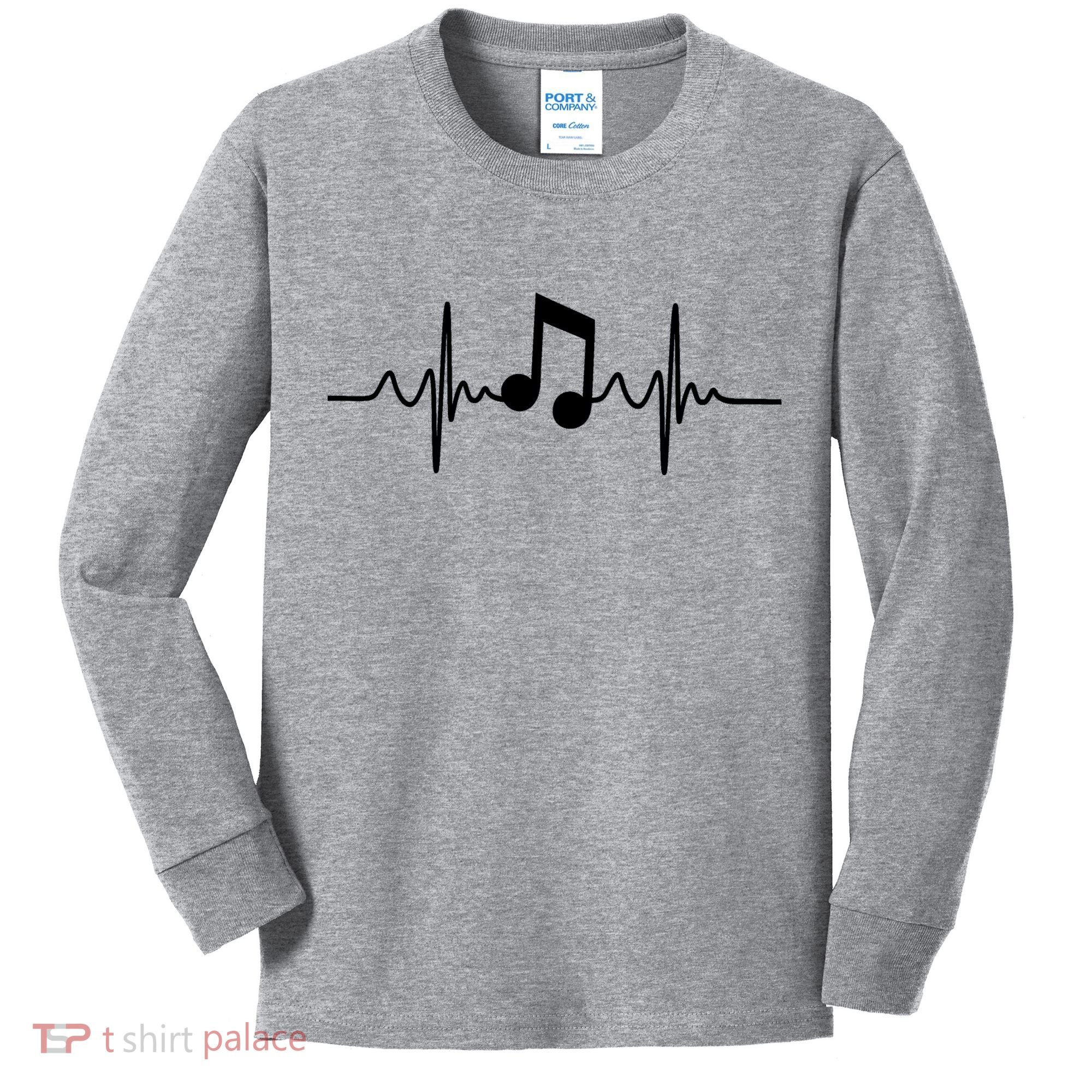 Music Note Heartbeat Pulse Kids Long Sleeve Shirt