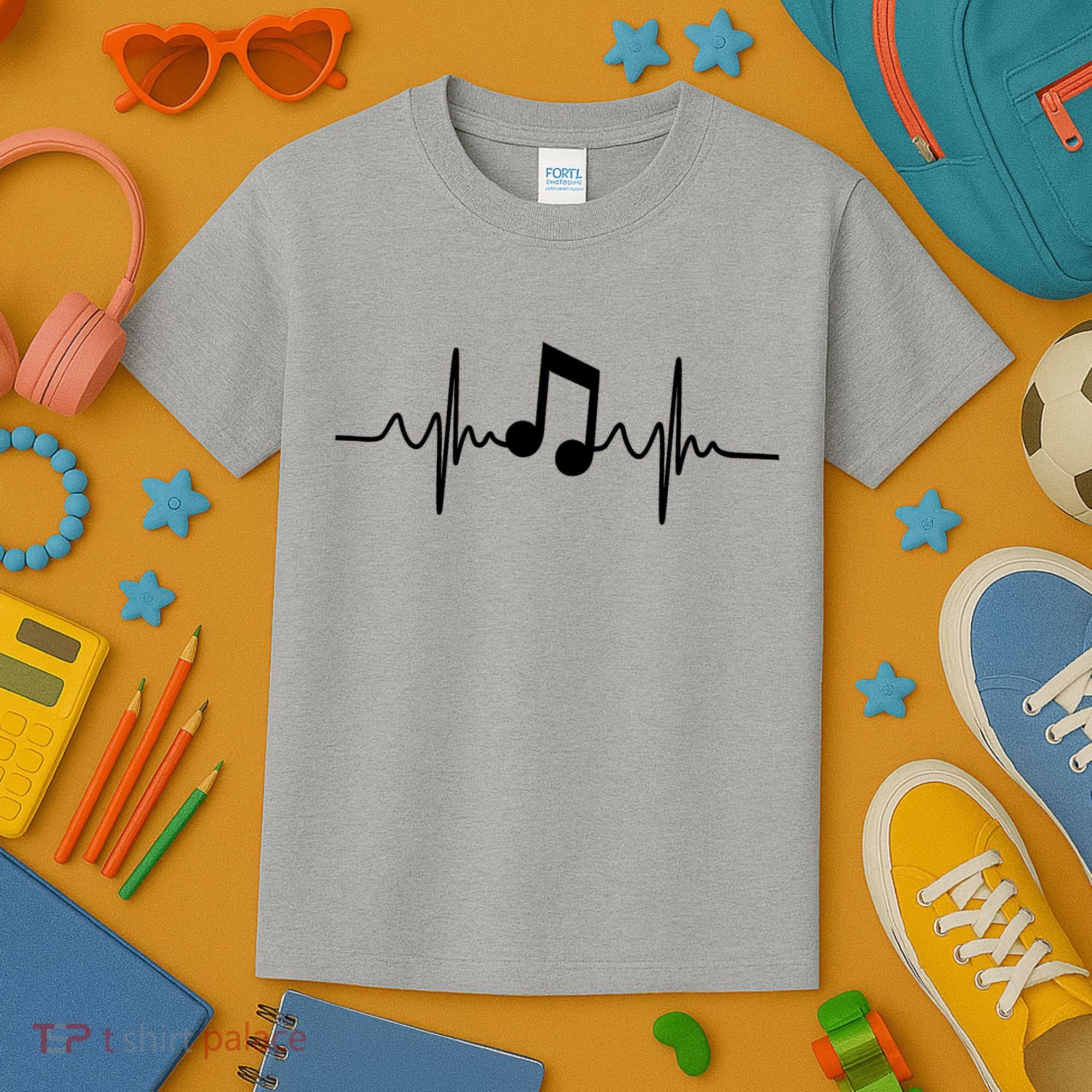 Music Note Heartbeat Pulse Kids T-Shirt