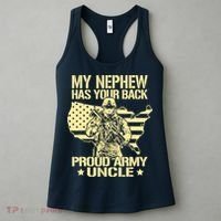My Nephew Has Your Back Proud Army Uncle Military Family Women's Tank Top thumb 3