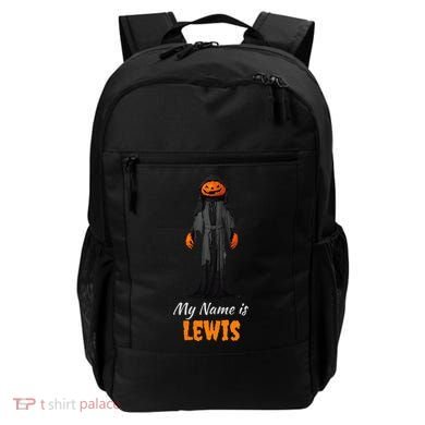 My Name Is Lewis Jack O Lantern Pumpkin Man Backpack