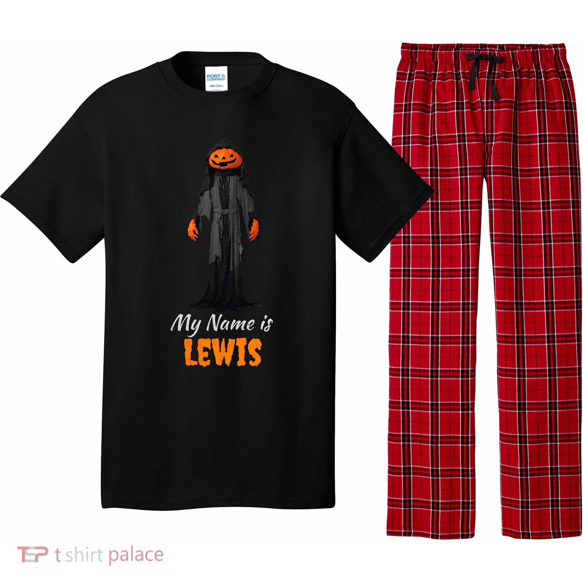 My Name Is Lewis Jack O Lantern Pumpkin Man Pajama Set