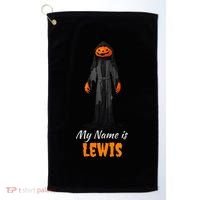 My Name Is Lewis Jack O Lantern Pumpkin Man Golf Towel thumb 0