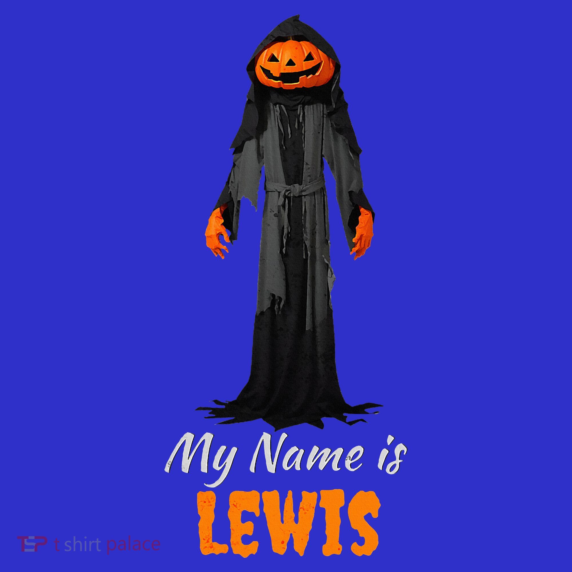 My Name Is Lewis Jack O Lantern Pumpkin Man Apron