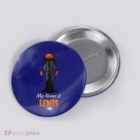 My Name Is Lewis Jack O Lantern Pumpkin Man Button thumb 0