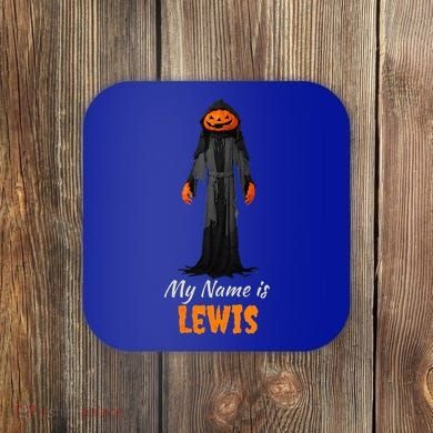 My Name Is Lewis Jack O Lantern Pumpkin Man Coaster