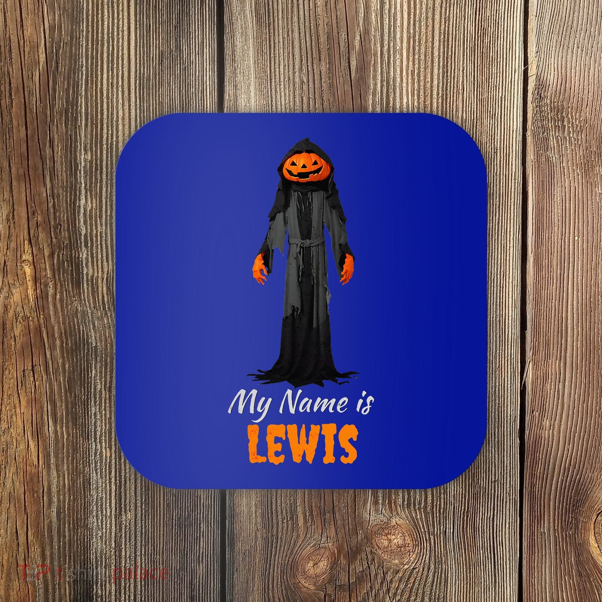 My Name Is Lewis Jack O Lantern Pumpkin Man Coaster