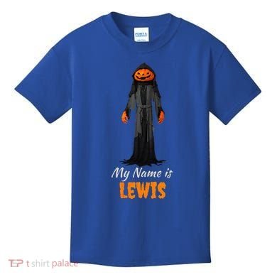 My Name Is Lewis Jack O Lantern Pumpkin Man Kids T-Shirt