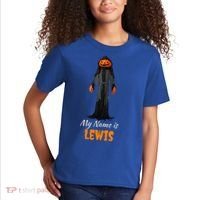 My Name Is Lewis Jack O Lantern Pumpkin Man Kids T-Shirt thumb 2