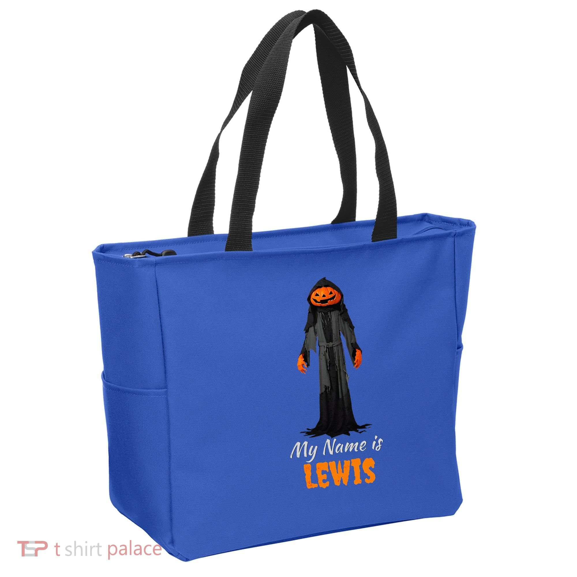My Name Is Lewis Jack O Lantern Pumpkin Man Tote Bag