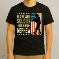 My Nephew Is A Soldier Hero Proud Army Aunt Uncle Military T-Shirt thumb 3