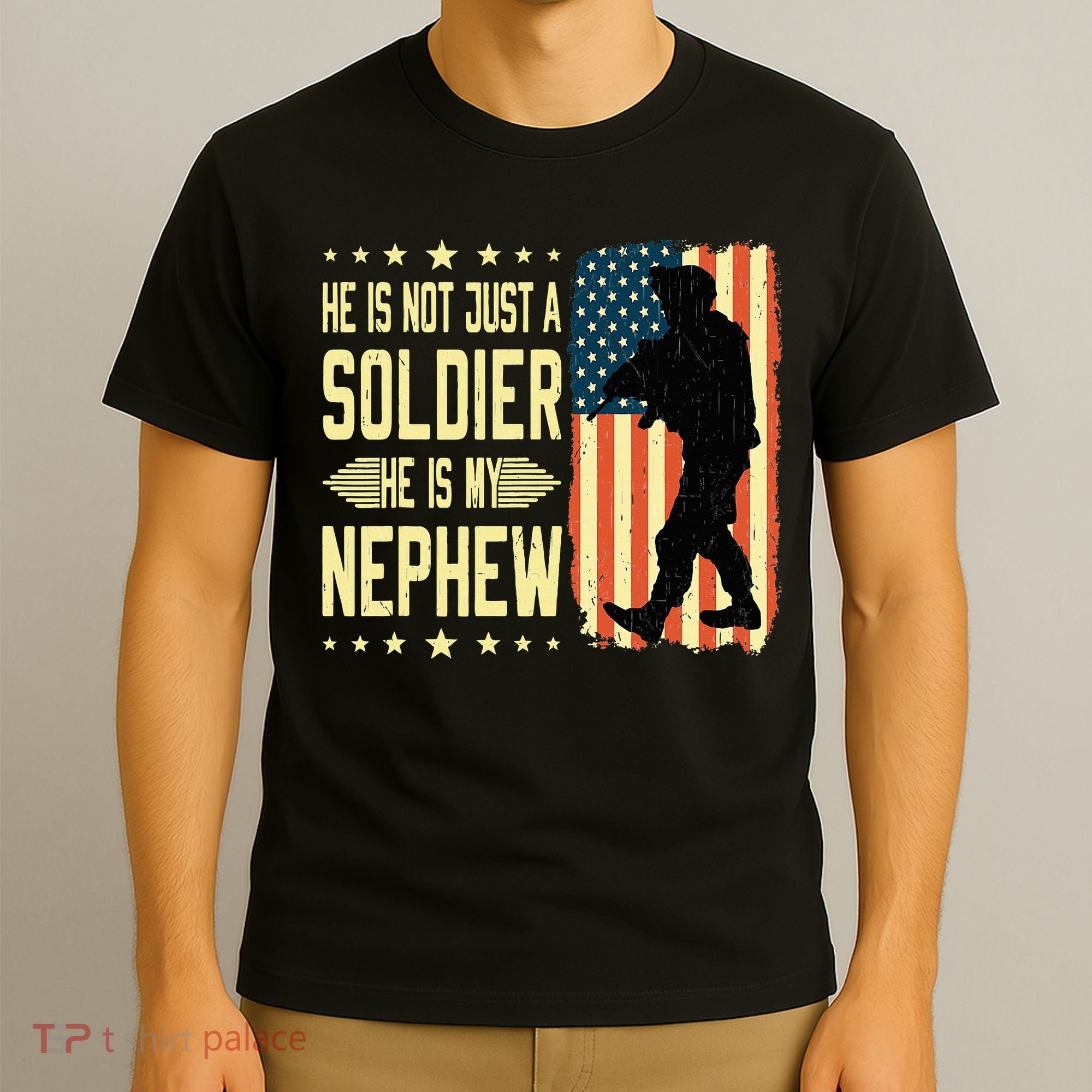 My Nephew Is A Soldier Hero Proud Army Aunt Uncle Military T-Shirt
