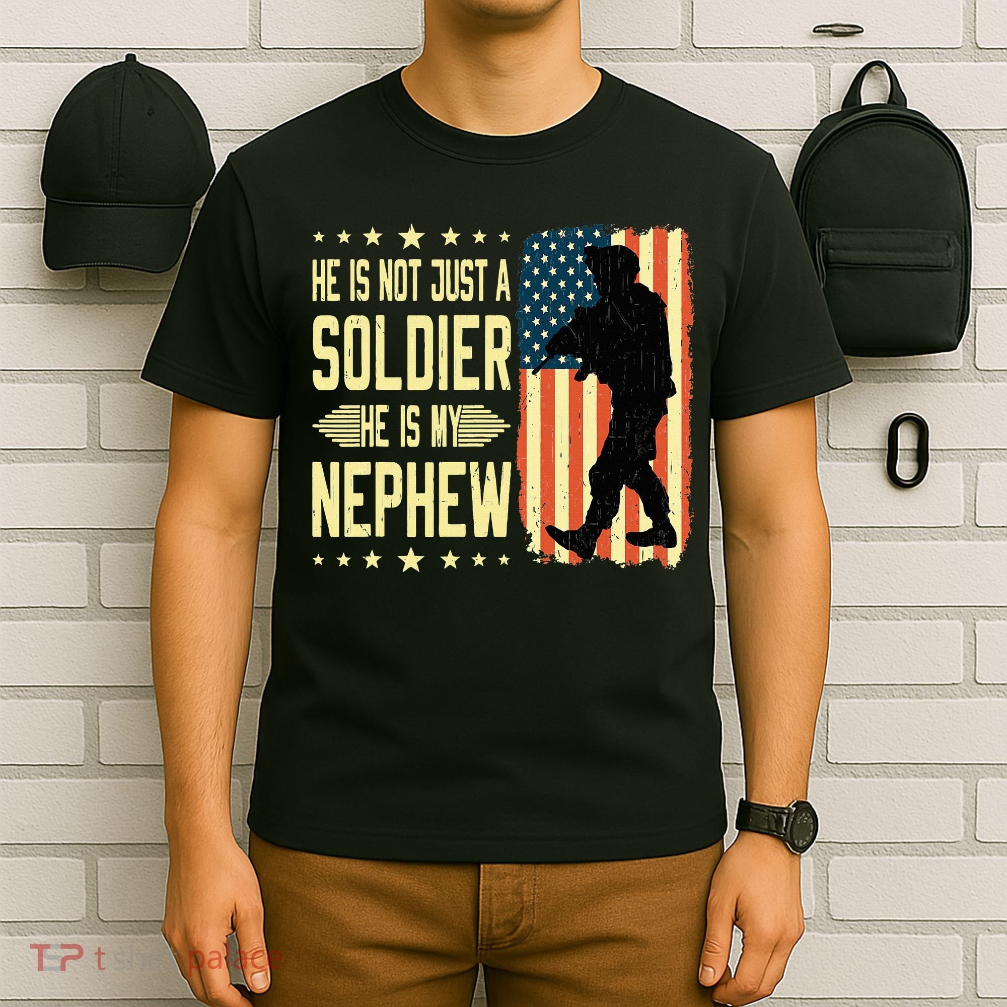 My Nephew Is A Soldier Hero Proud Army Aunt Uncle Military T-Shirt